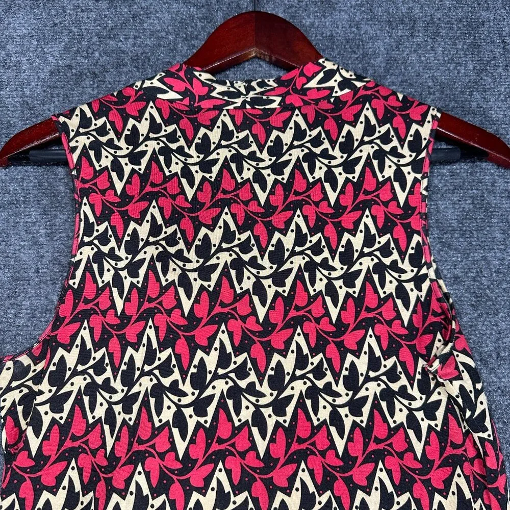 Diane von Furstenberg Top Womens Small Sleeveless Blouse Silk Blend Tie Neck - Picture 6 of 6